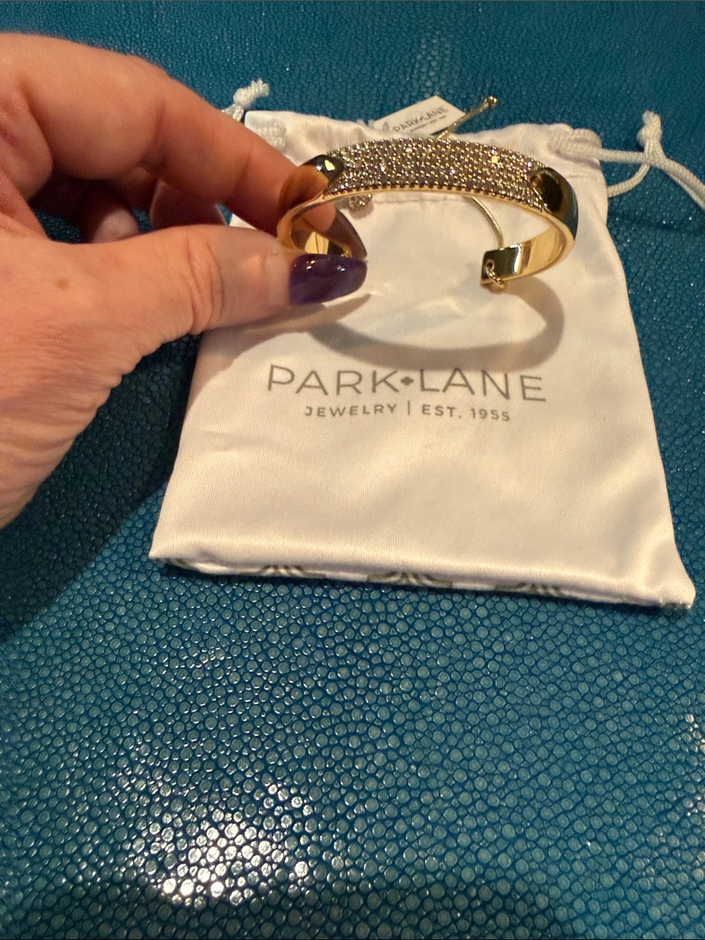 Park Lane Gold Crystal Pavé Cuff Bracelet